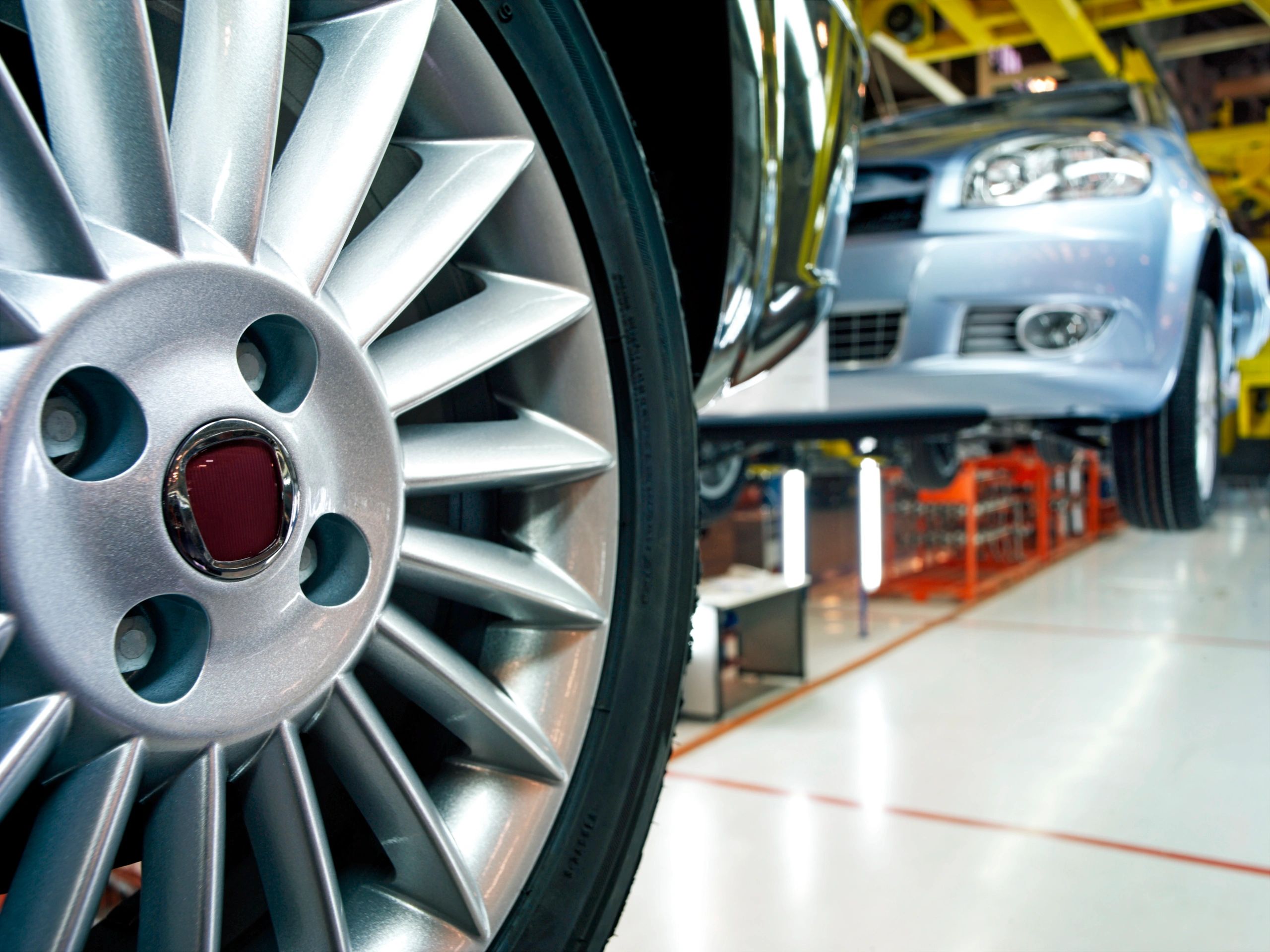 Automotive close-up representing battery replacement service